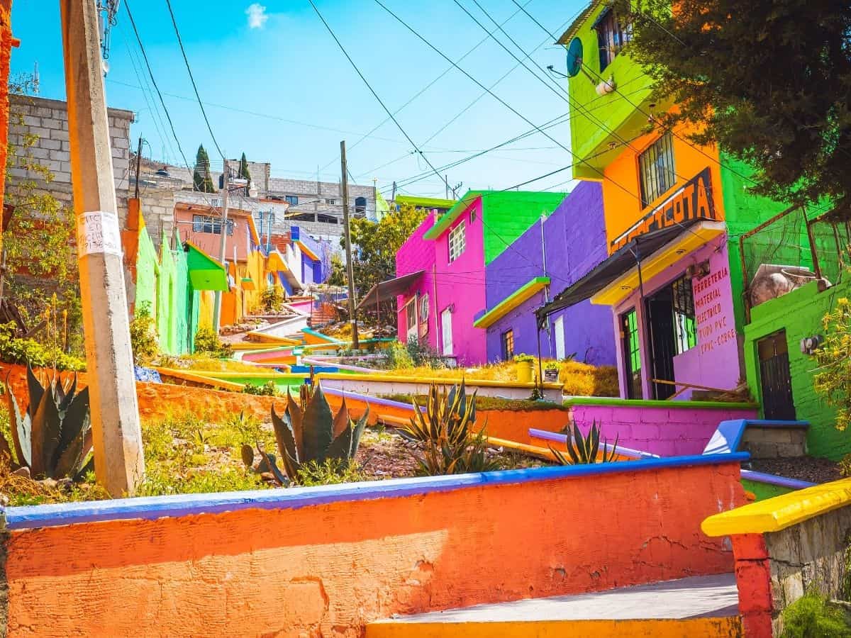 Colorful buildings in Pachuca, Mexico