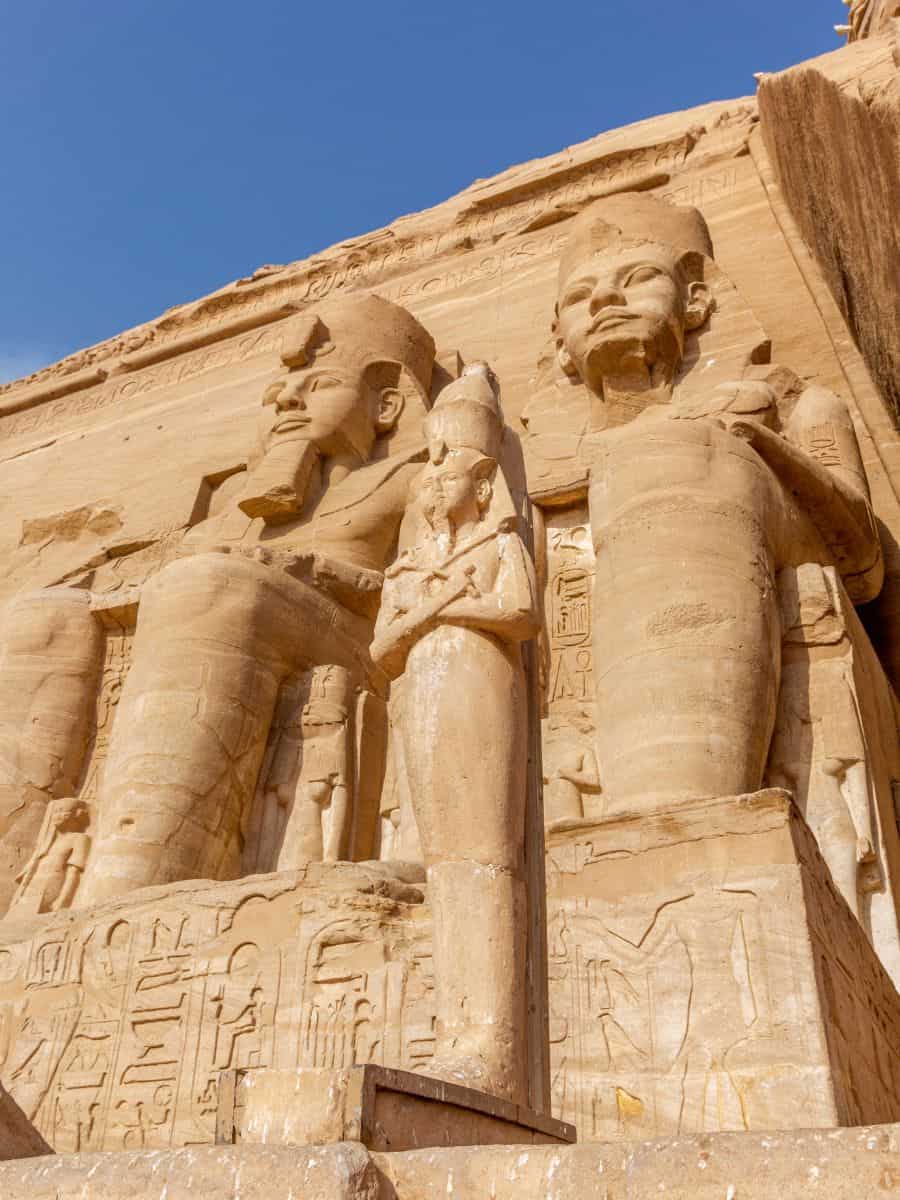 Sandy Statues in Karnak Temple in Luxor, Egypt