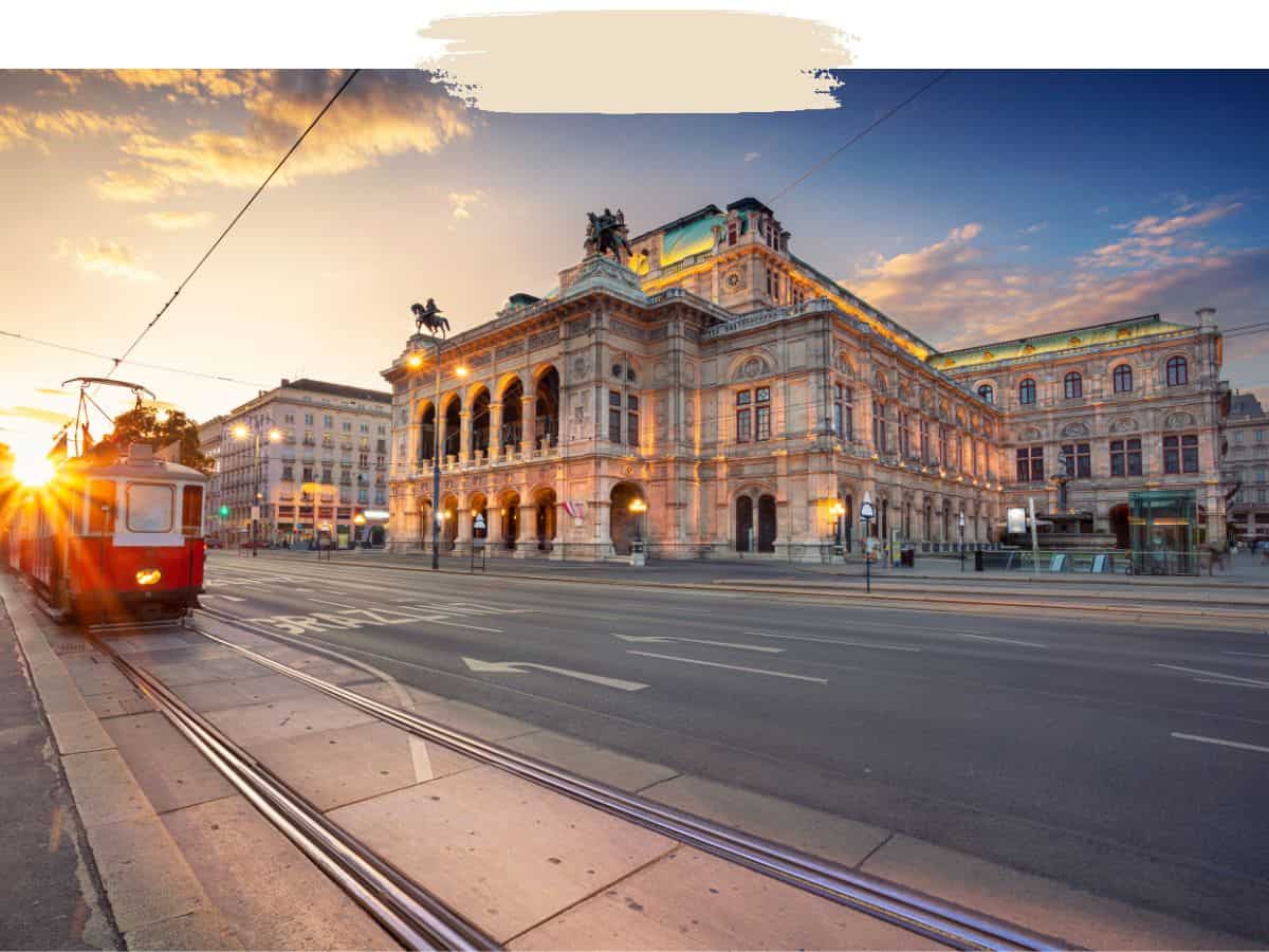 Vienna tram in the city center, Austria