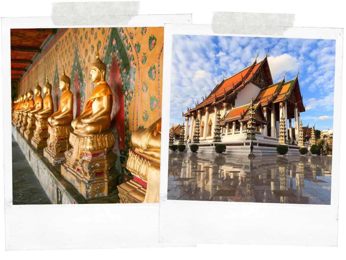 Temple and Budha statue in Bangkok