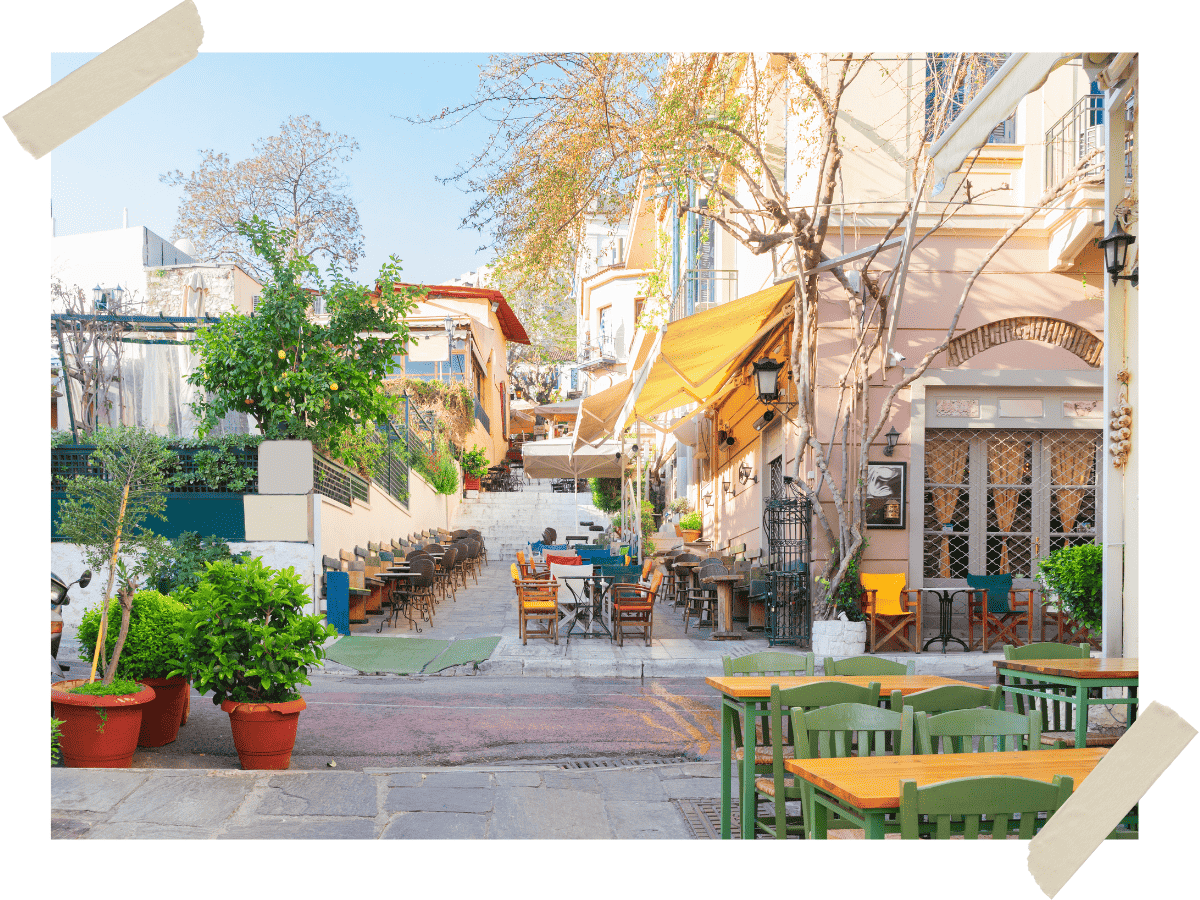 Taking lunch in one the city's taverns, Athens, Greece