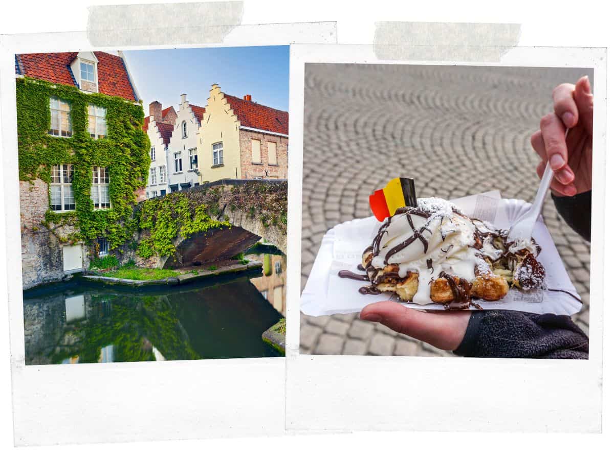 Waffle with chocolate in Belgium