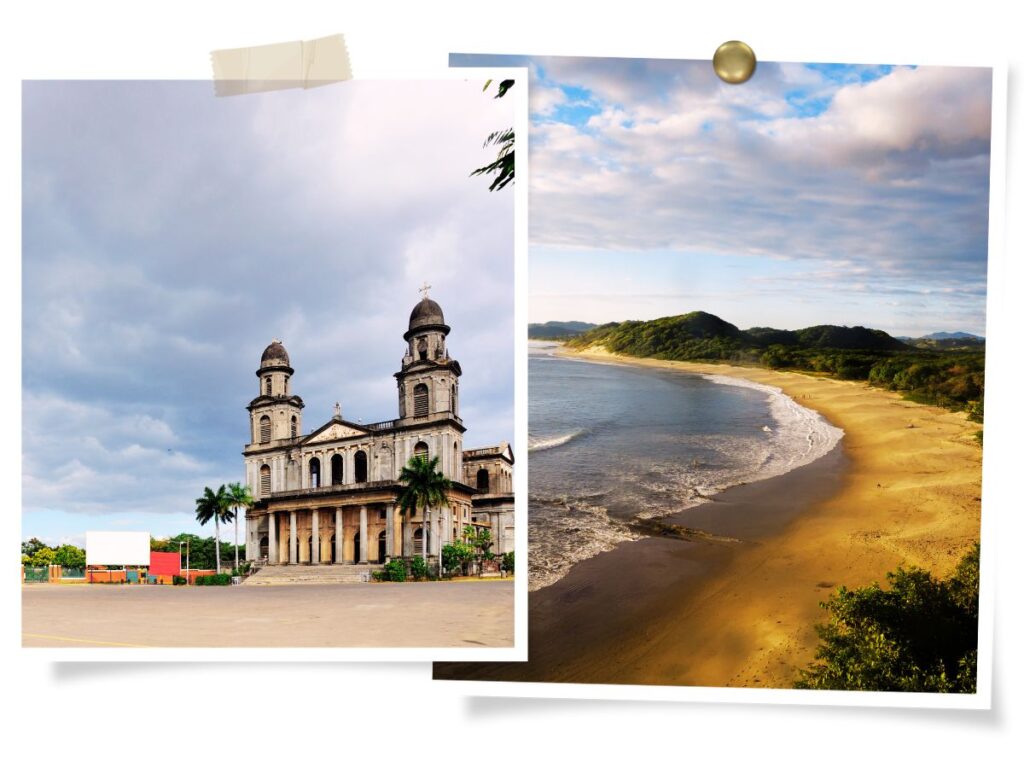 beach and city views in Barra de Santiago in El Salvador