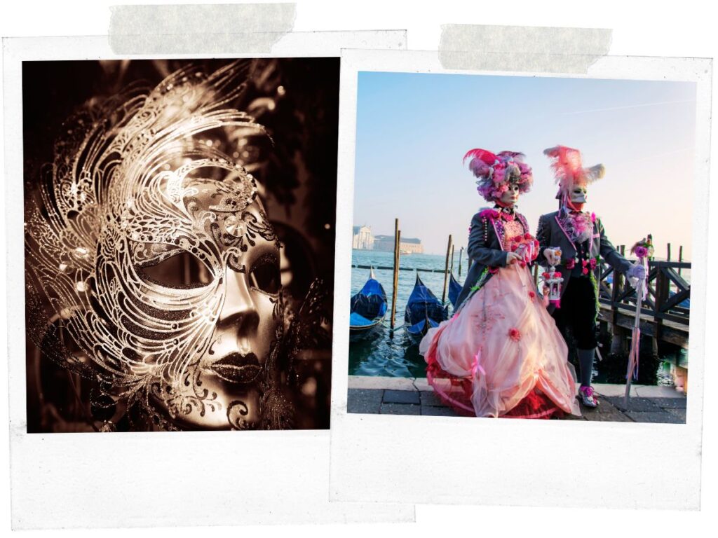 Venice carnival masks, Venice carnival costumes, Italy