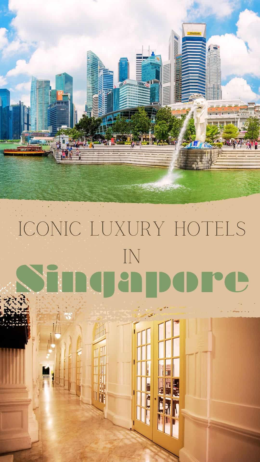 Luxury hotel near Merlion statue, Singapore