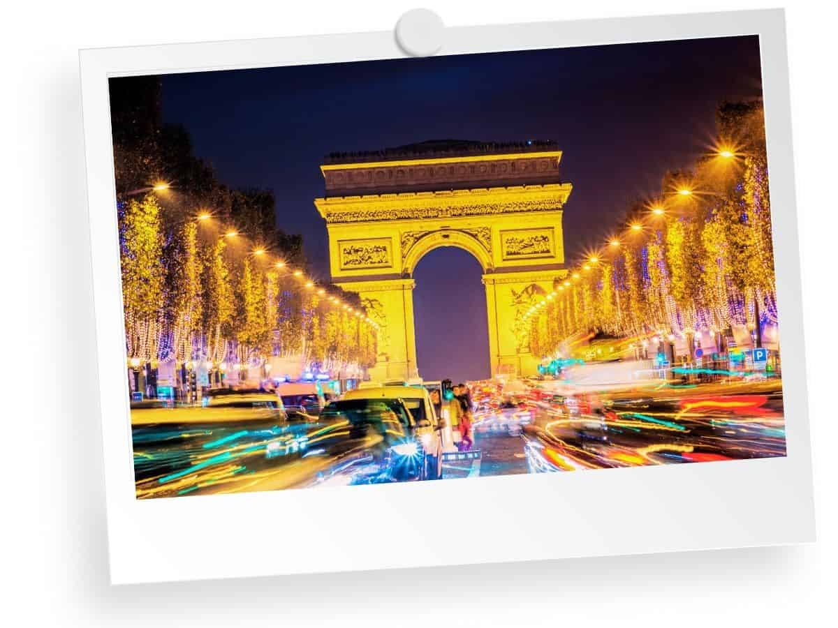Memorable Luxury Christmas Holiday, walking on Champs Elysees, Paris, France