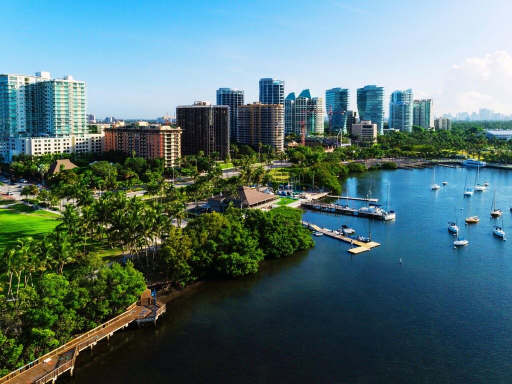 aerial view of Miami