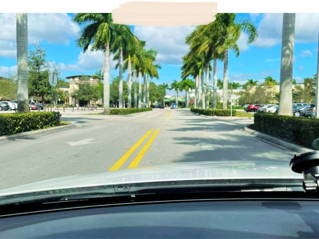 picture of Miami streets taken from the car
