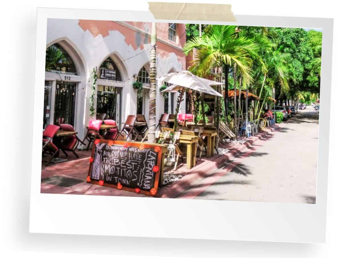 restaurant terrace in Miami