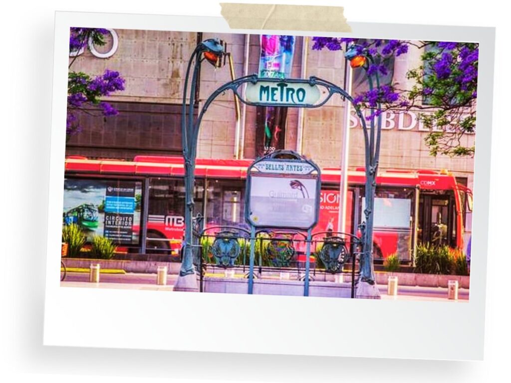 photo of metro entrance of Bellas Artes in Mexico City