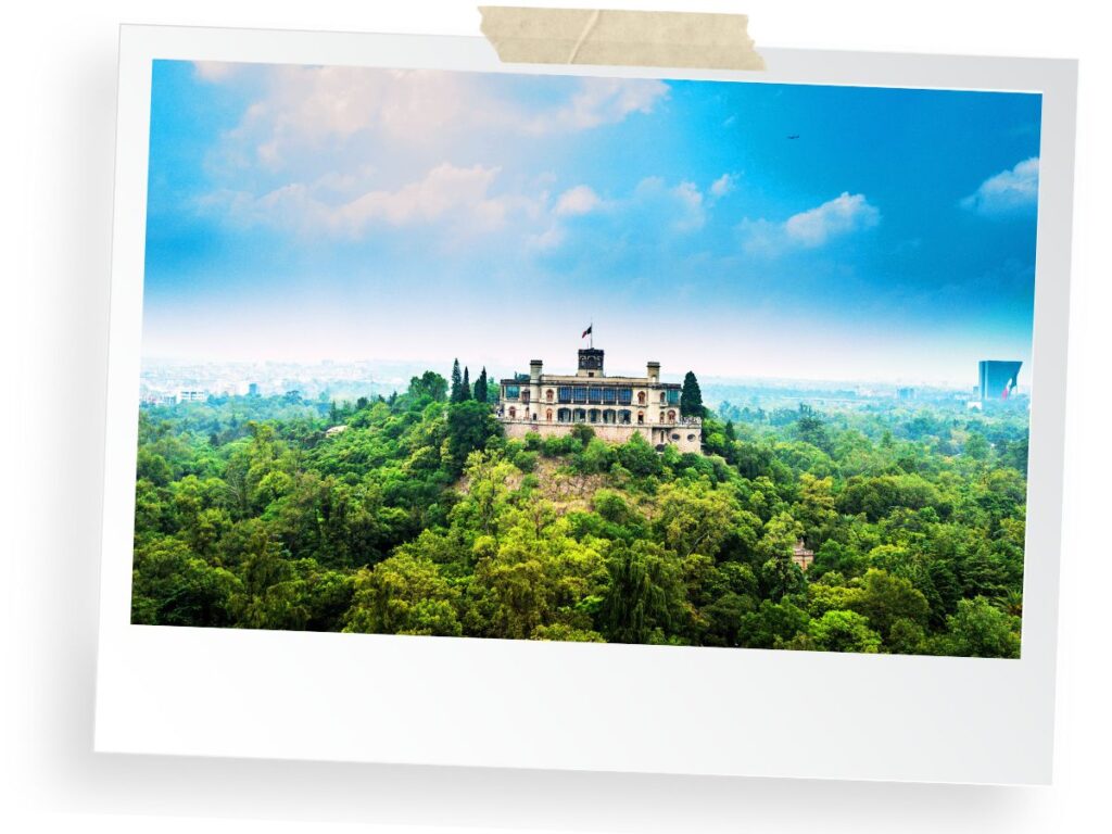 aerial view of Chapultepec Castel in Mexico City