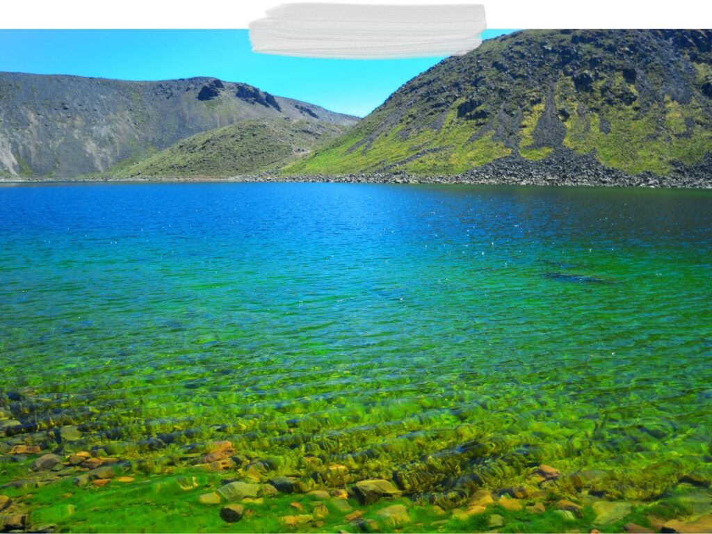 Lake of the Sun. Crater lakes in Nevado de Toluca volcano. Nevado de Toluca National Park. Mexico