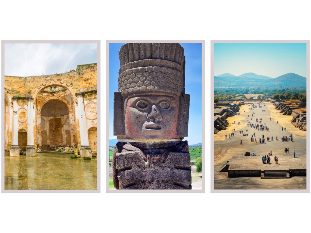 Mexican Tula statues from Toltec Empire near Teotihuacan site and Aztec Ruins