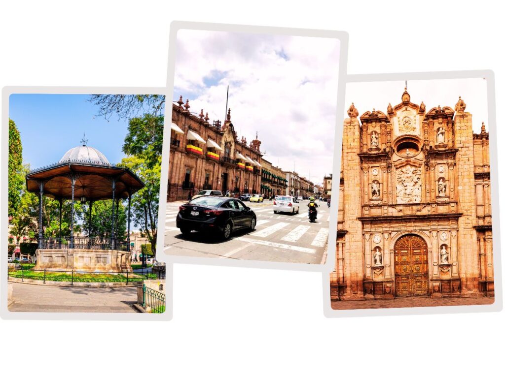 Morelia Cathedral and street view