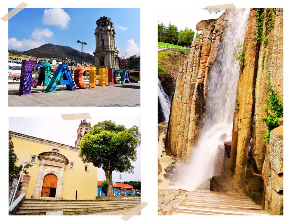 Pachuca Sigh, Waterfall and Cathedral, Mexico