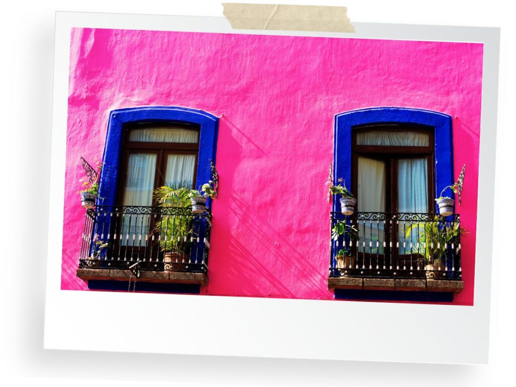 Pink building in Puebla