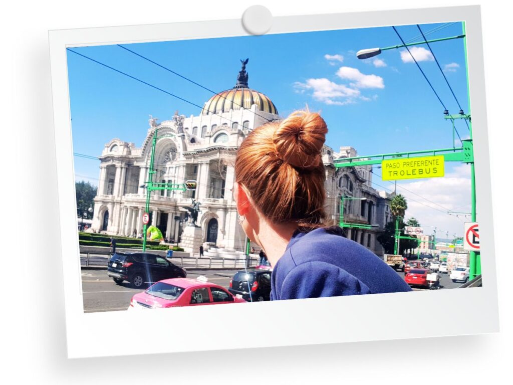 Taking selfie in Front of Bellas Artes in Mexico City