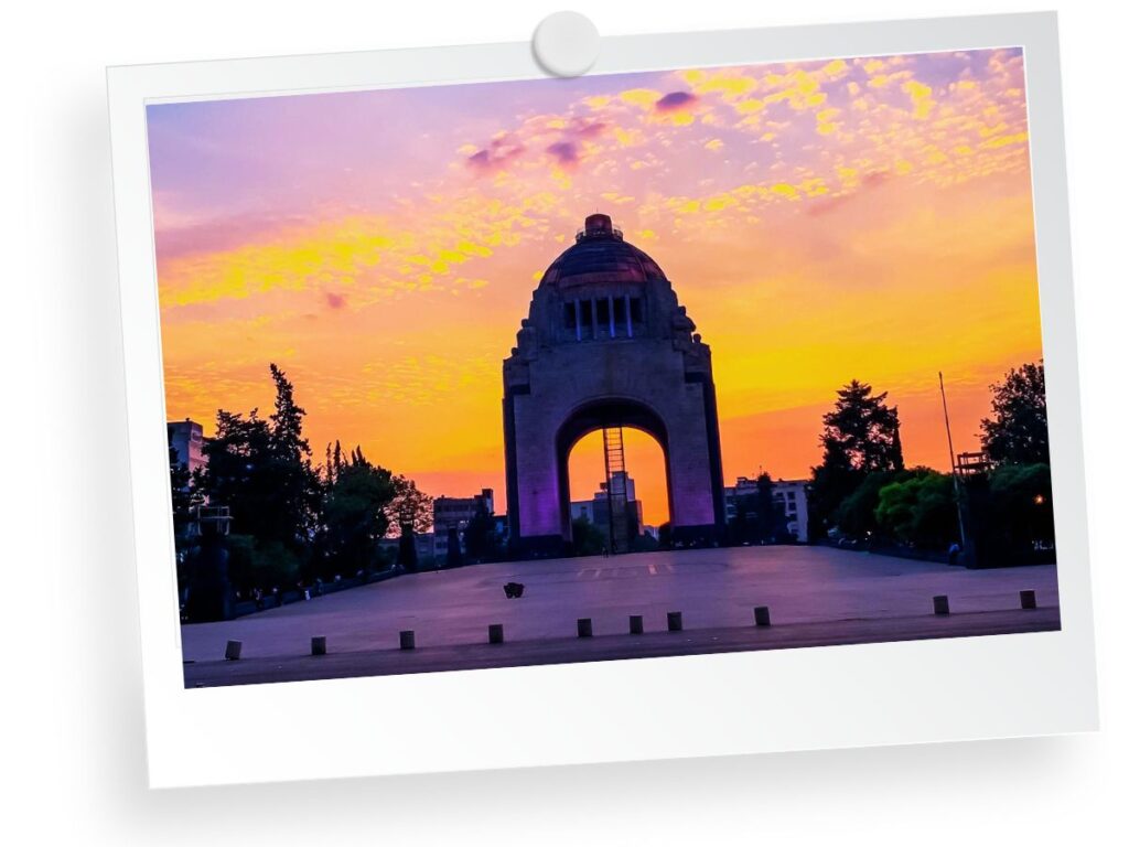 The Monument of Revolution in Winter in Mexico City