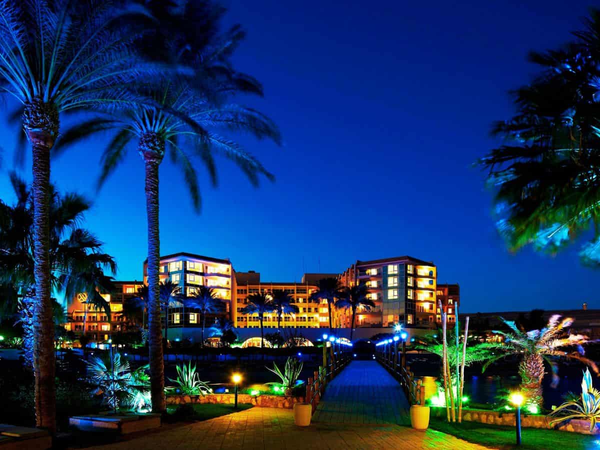 Hotel in Hurghada City at night