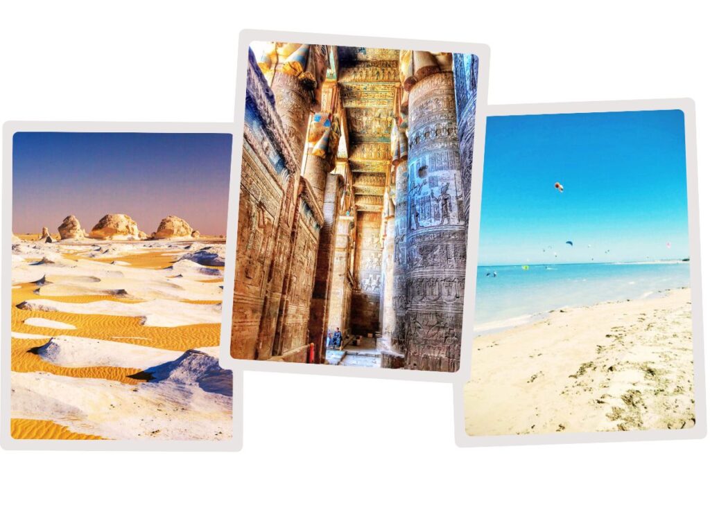 Pristine beach and white desert in Egypt