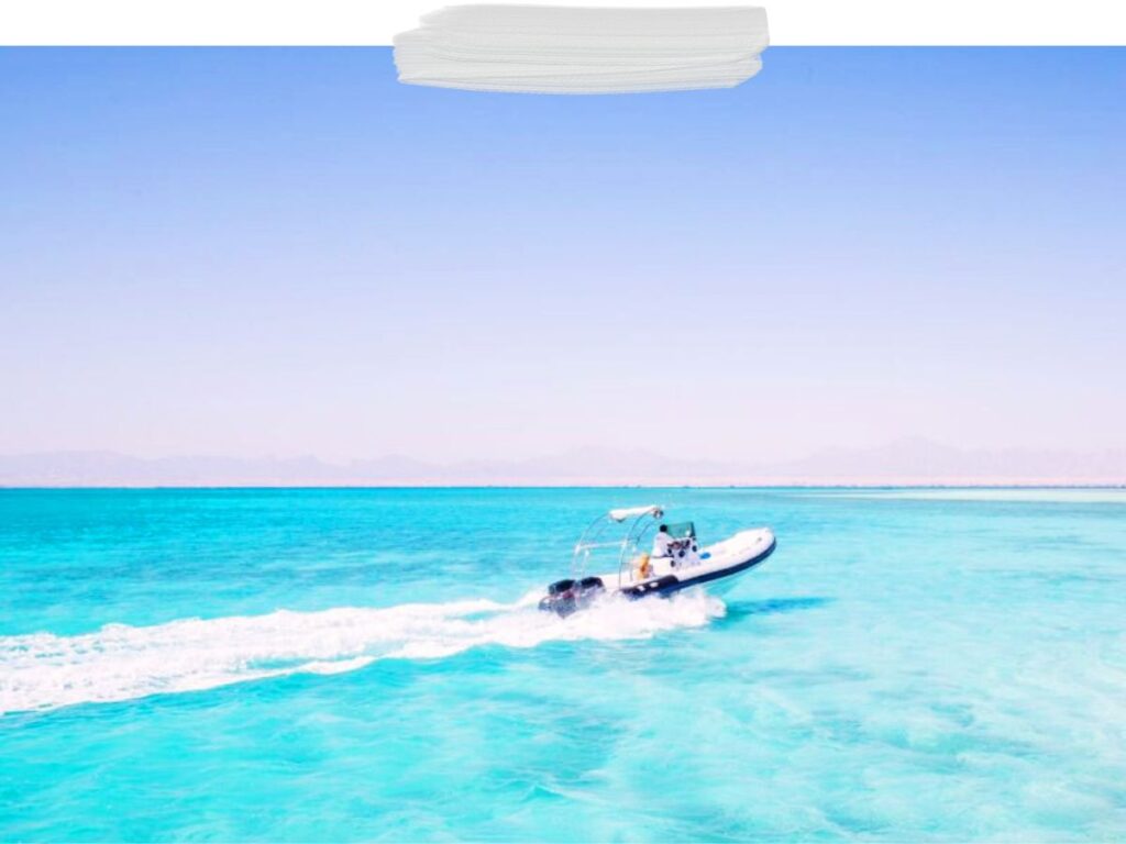 Speed boat ride to Orange Island in Hurghada, Egypt
