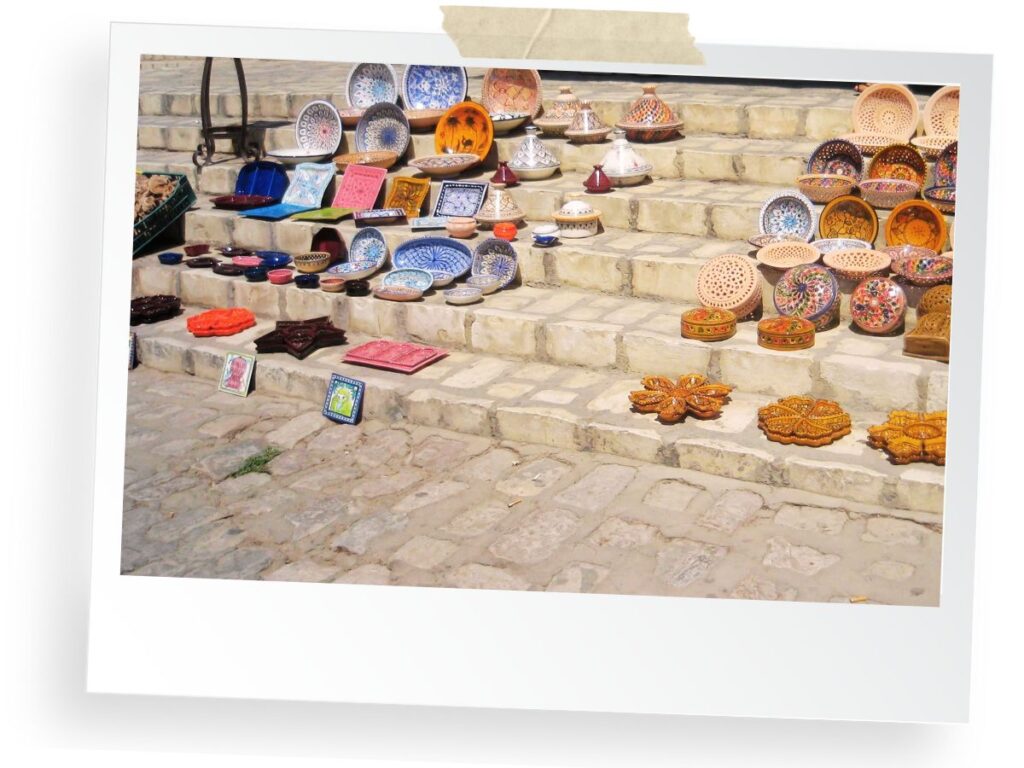 Ceramic pottery for sale on Medina Sousse, Tunisia
