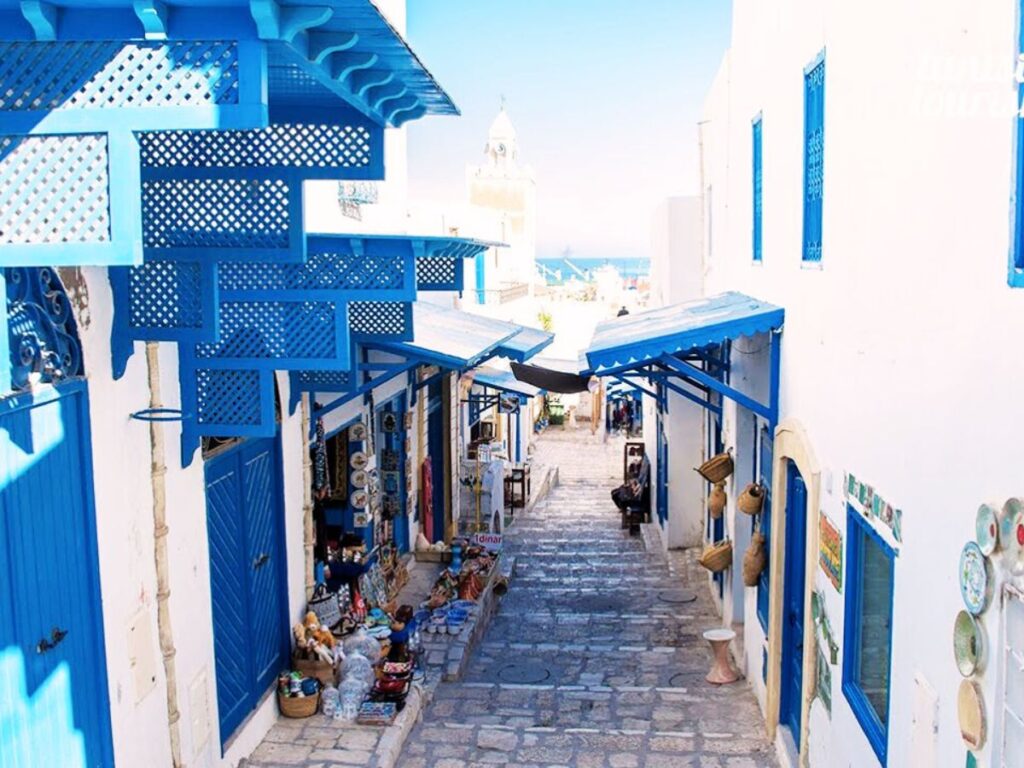 Colbstone streets just steps from my accommodation in Medina Sousse, Tunisia