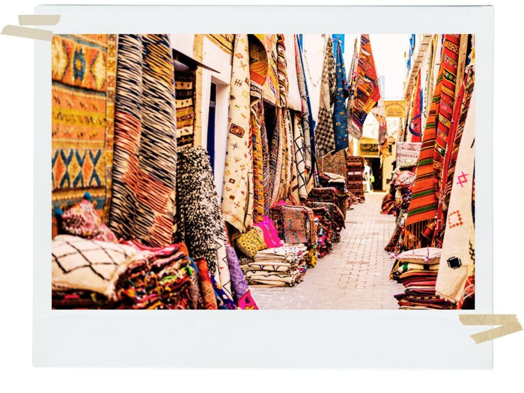 Local Markets selling carpets in Sousse, Tunisia