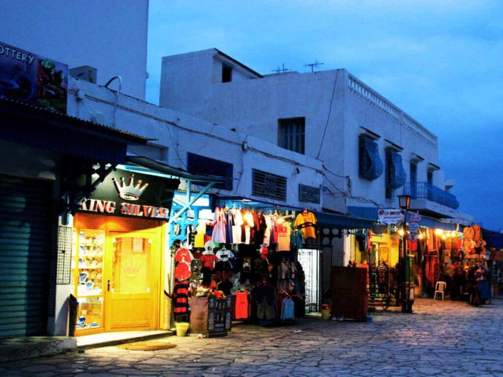 Night shopping in Sousse, Tunsia