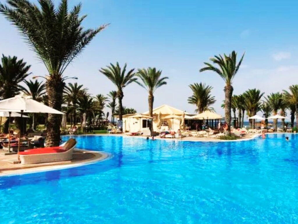 Pool and beach resort at adults only resort in Sousse, Tunisia