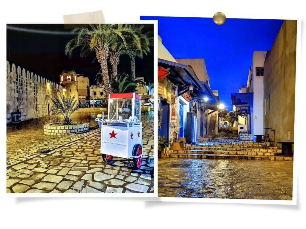 Strolling Colbstone Streets at night in Sousse, Tunisia
