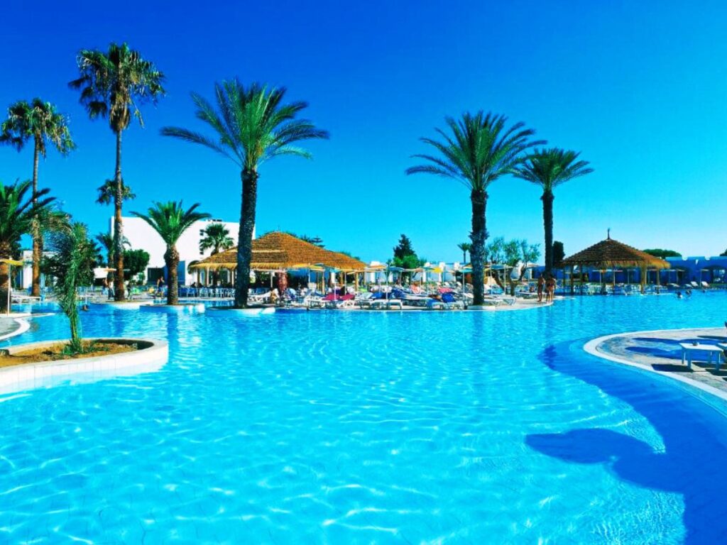 Sunny day in Souse at the pool, Tunisia