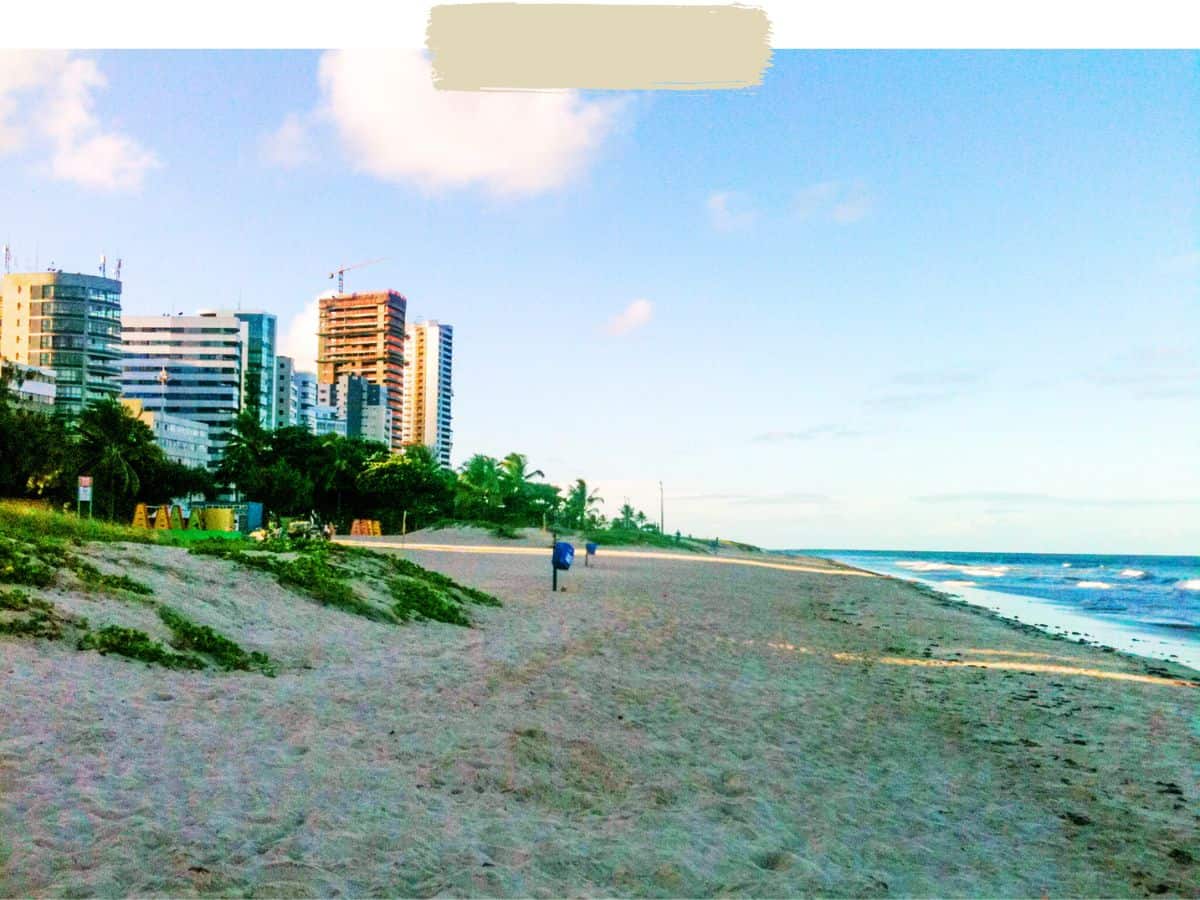 Sunset in Recife beach in Brazil