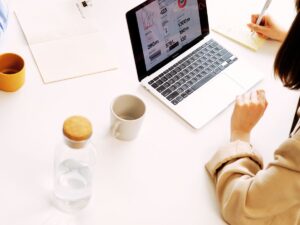 working women in Dubai at laptop